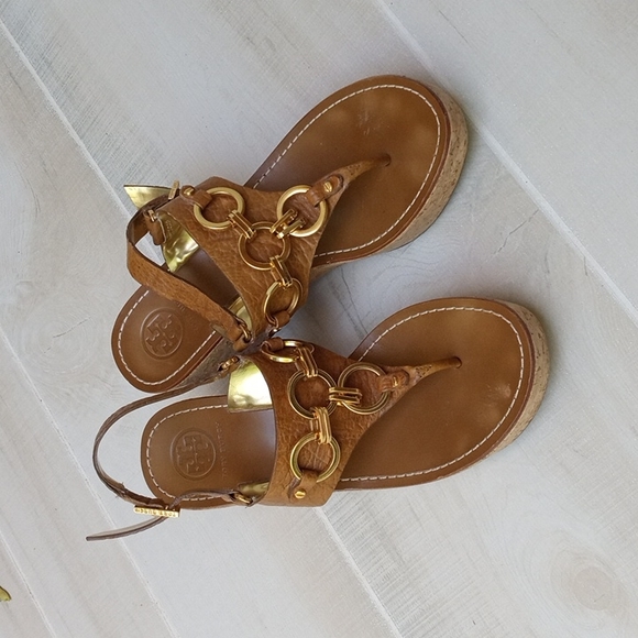 TORY BURCH A78A cork wedge sandals